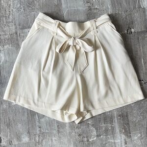 Rachel Zoe High Waist Cream Shorts with Tie